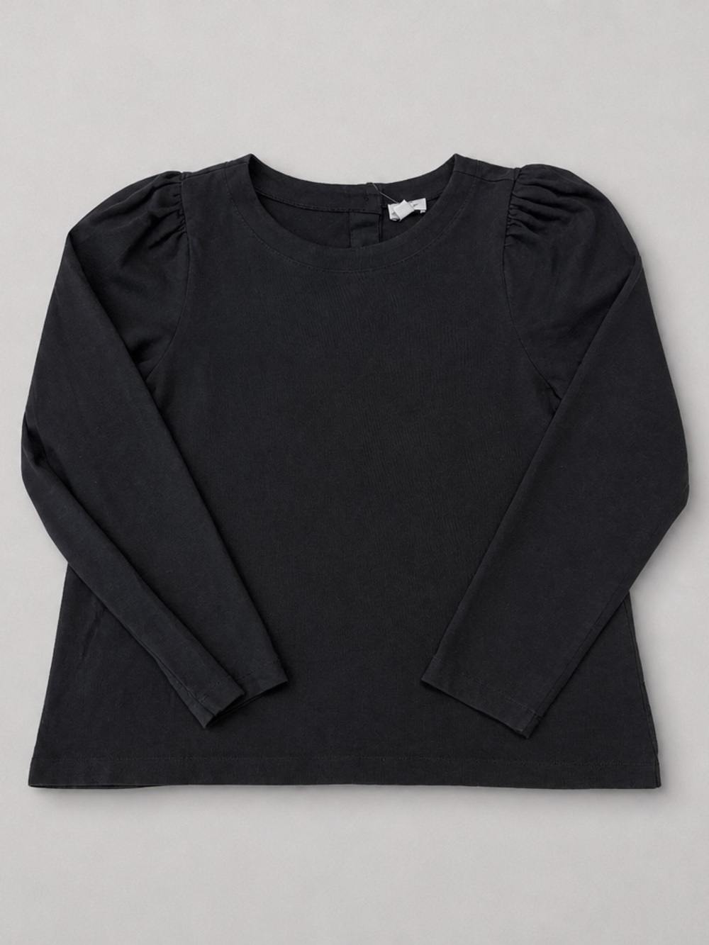 J. Crew ladies Black Long Sleeve Puff-Sleeve Tee